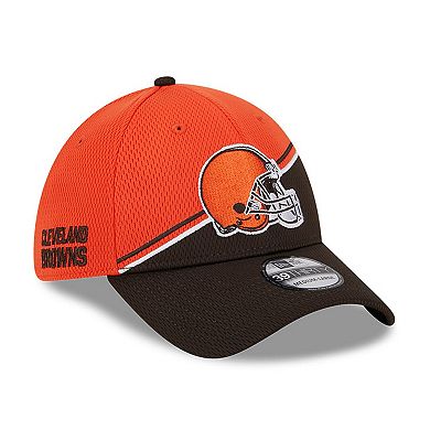 Men's New Era  Orange/Brown Cleveland Browns 2023 Sideline 39THIRTY Flex Hat