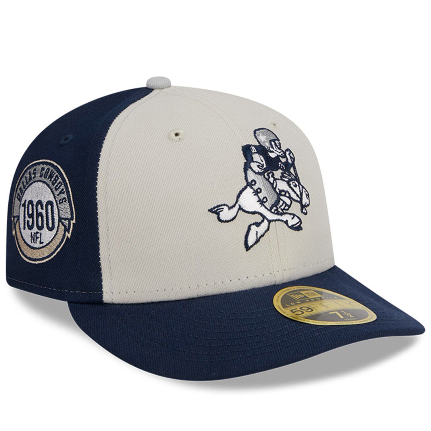 Dallas Cowboys New Era 2022 Sideline 59FIFTY Fitted Hat - Cream/Navy