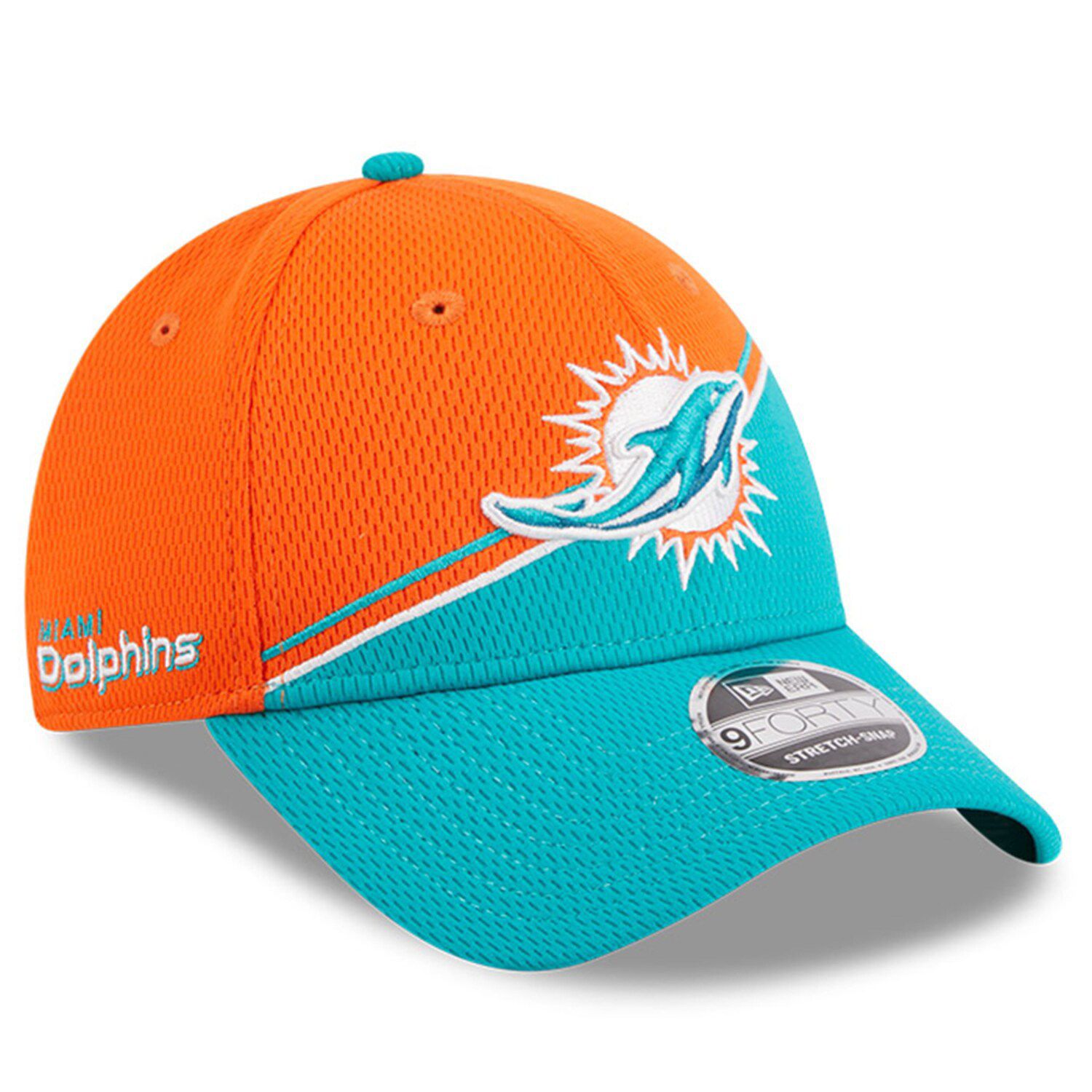 Miami Dolphins New Era 2021 NFL Sideline Road Visor - Aqua/Black