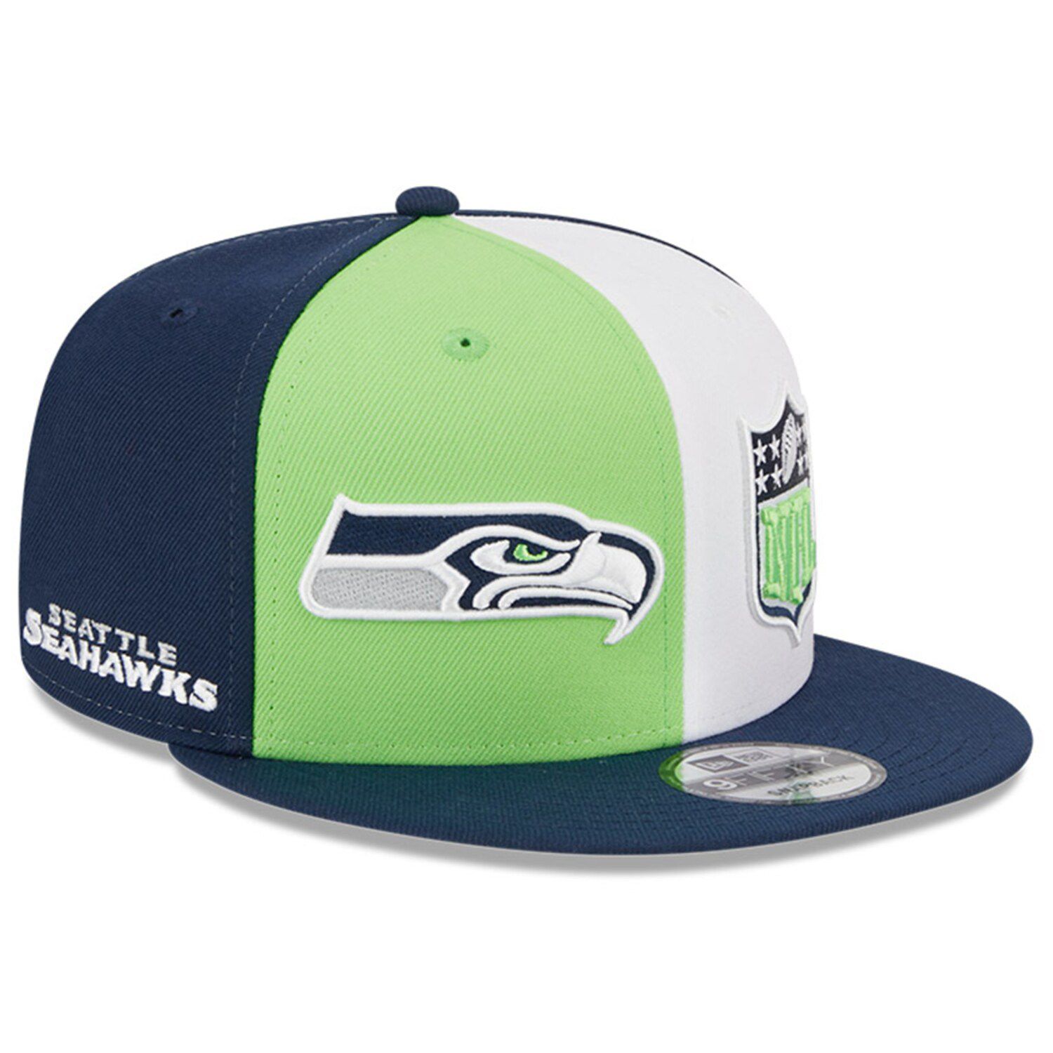 Seattle Seahawks New Era 2022 Sideline Cuffed Pom Knit Hat - Neon  Green/College Navy