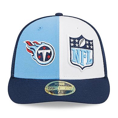 Men's New Era  Light Blue/Navy Tennessee Titans 2023 Sideline Low Profile 59FIFTY Fitted Hat