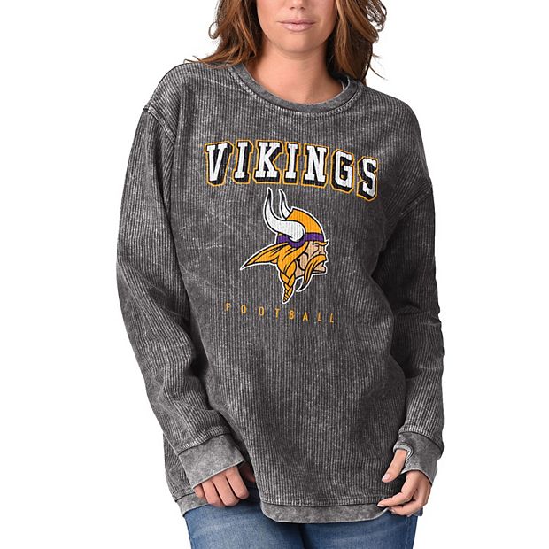 Women's G-III 4Her by Carl Banks Black Minnesota Vikings Comfy Cord  Pullover Sweatshirt