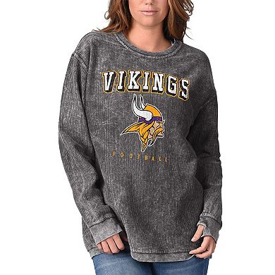 Women's G-III 4Her by Carl Banks Black Minnesota Vikings Comfy Cord Pullover Sweatshirt