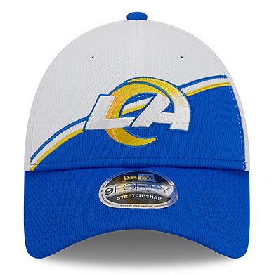 Men's New Era  White/Royal Los Angeles Rams 2023 Sideline 9FORTY Adjustable Hat