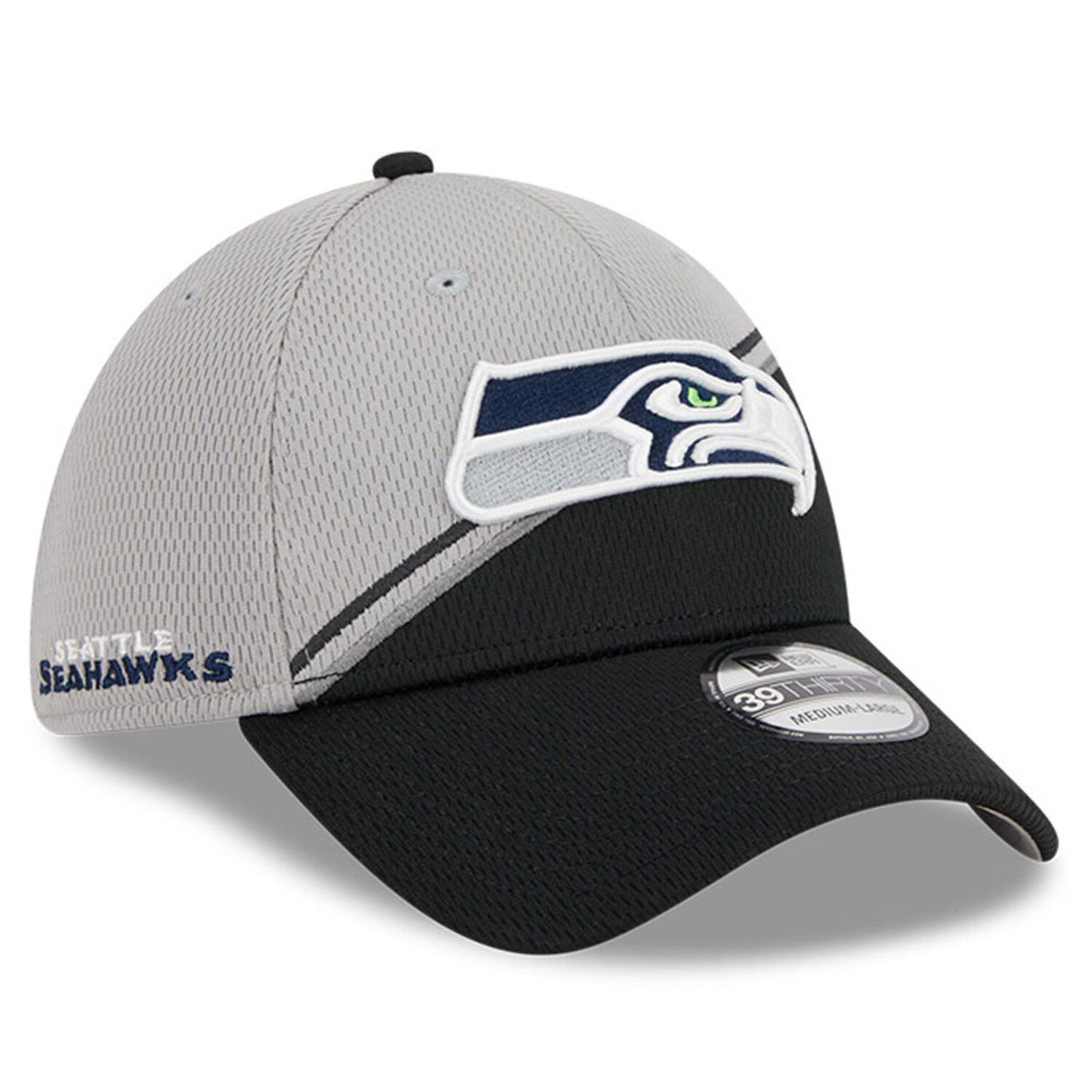 New Era Neon Green/College Navy Seattle Seahawks 2022 Sideline Cuffed Pom Knit Hat