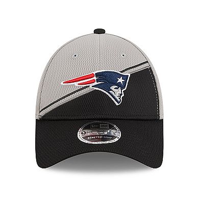 Men's New Era Gray/Black New England Patriots 2023 Sideline 9FORTY Adjustable Hat