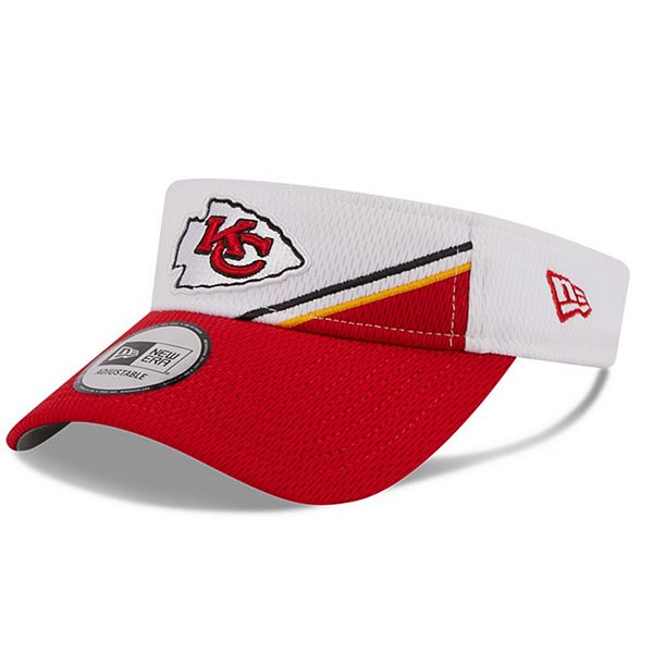Men's New Era White/Red Kansas City Chiefs 2023 Sideline Adjustable Visor