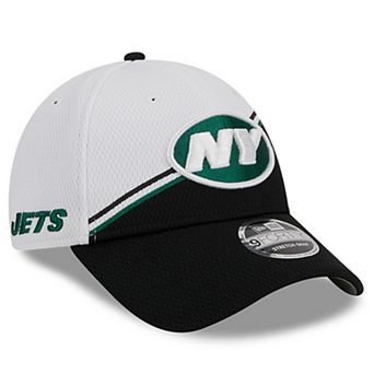 Men's New Era White/Black New York Jets 2023 Sideline 9FORTY Adjustable Hat