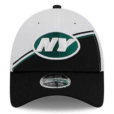 Men's New Era White/Black New York Jets 2023 Sideline 9FORTY Adjustable Hat