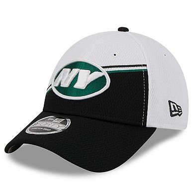 Men's New Era White/Black New York Jets 2023 Sideline 9FORTY Adjustable Hat