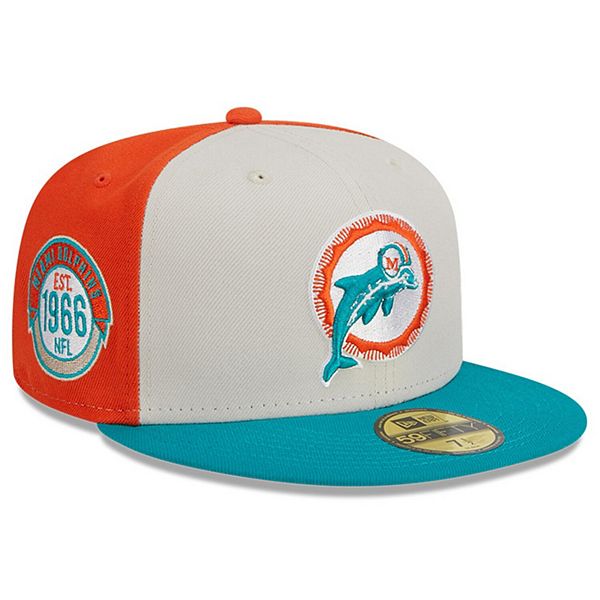 Men's New Era Cream/Aqua Miami Dolphins 2023 Sideline Historic 59FIFTY