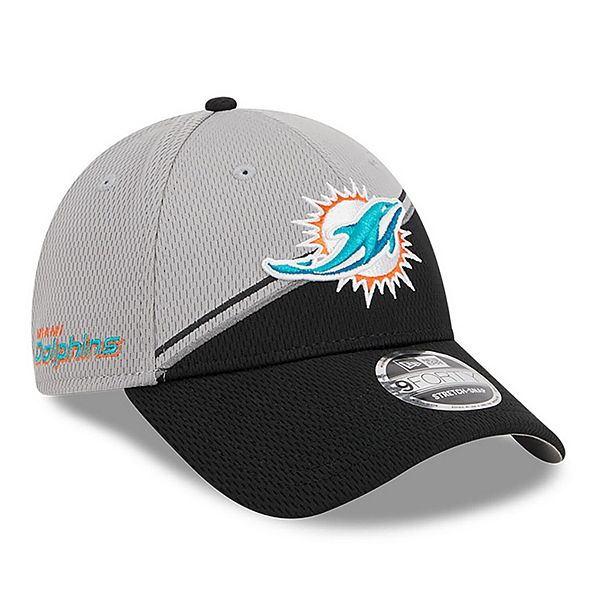 Men's New Era Gray/Black Miami Dolphins 2023 Sideline 9FORTY Adjustable Hat
