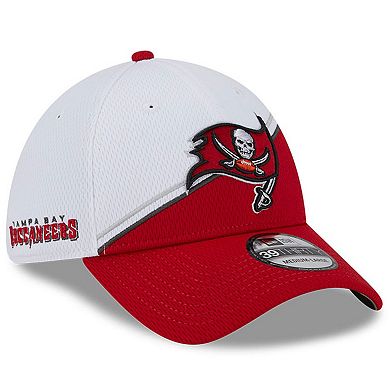 Men's New Era White/Red Tampa Bay Buccaneers 2023 Sideline 39THIRTY Flex Hat