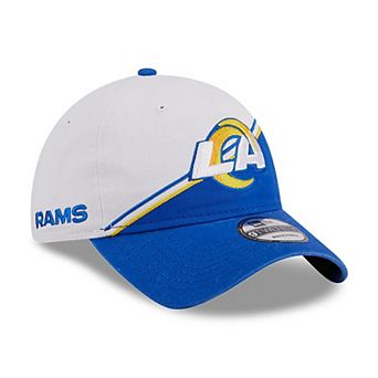 Youth New Era White/Royal Los Angeles Rams 2023 Sideline 9TWENTY Adjustable Hat