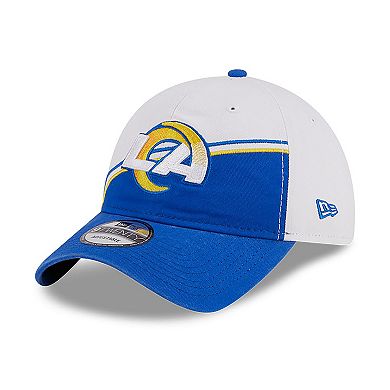Youth New Era White/Royal Los Angeles Rams 2023 Sideline 9TWENTY Adjustable Hat