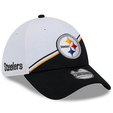 Men's New Era  White/Black Pittsburgh Steelers 2023 Sideline 39THIRTY Flex Hat