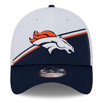Men's New Era  White/Navy Denver Broncos 2023 Sideline 39THIRTY Flex Hat