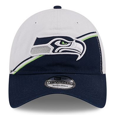 Men's New Era White/College Navy Seattle Seahawks 2023 Sideline 9TWENTY Adjustable Hat