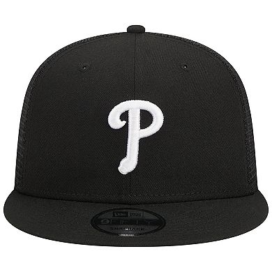 Men's New Era Black Philadelphia Phillies Trucker 9FIFTY Snapback Hat