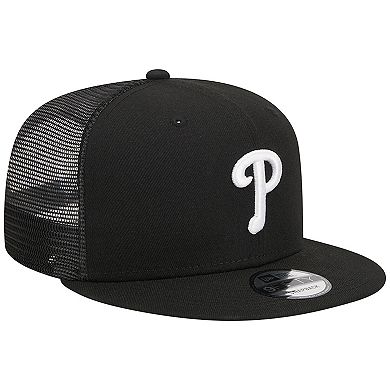 Men's New Era Black Philadelphia Phillies Trucker 9FIFTY Snapback Hat