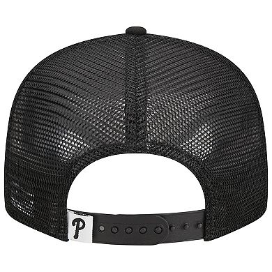 Men's New Era Black Philadelphia Phillies Trucker 9FIFTY Snapback Hat