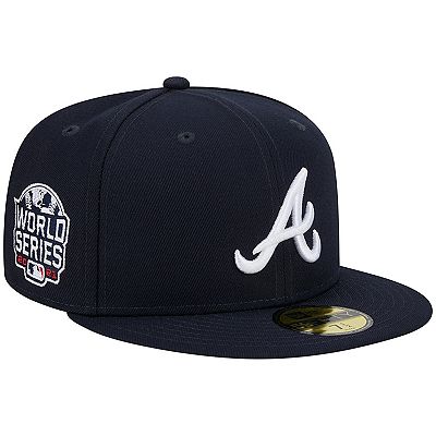 Atlanta Braves キャップ ネイビー New Era Atlanta Braves Canvas Felt Logo Navy Retro Crown Unisex