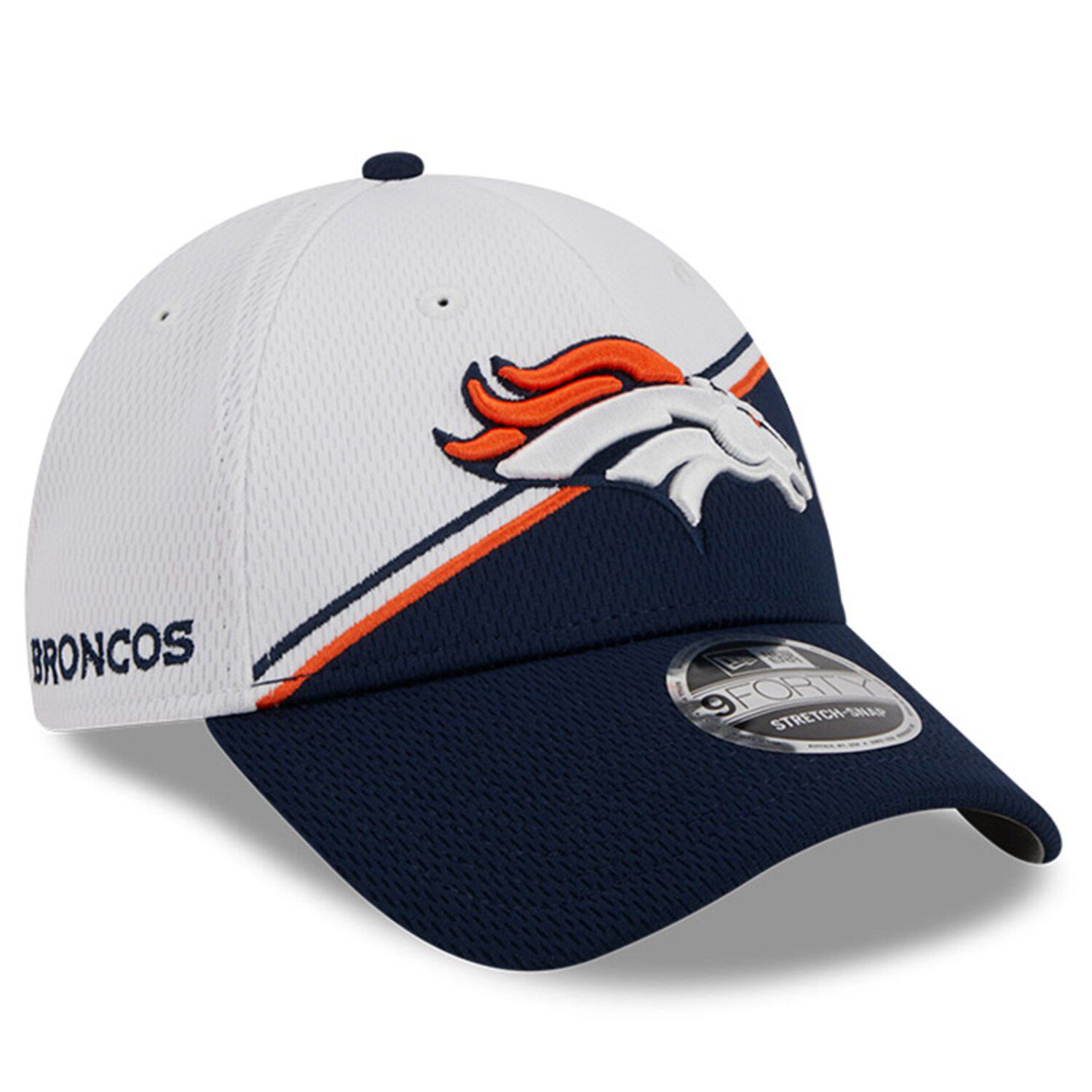 New Era Denver Broncos Black 2020 NFL Summer Sideline Stretch Snap 9FORTY Snapback Adjustable Hat