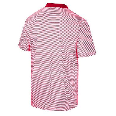 Men's Colosseum White/Red Maryland Terrapins Print Stripe Polo