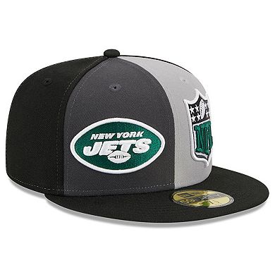 Men's New Era Gray/Black New York Jets 2023 Sideline 59FIFTY Fitted Hat