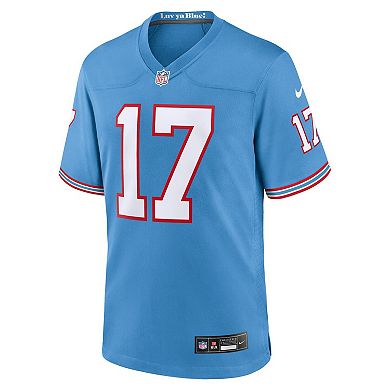 Men's Nike Ryan Tannehill Light Blue Tennessee Titans Oilers Throwback Alternate Game Player Jersey