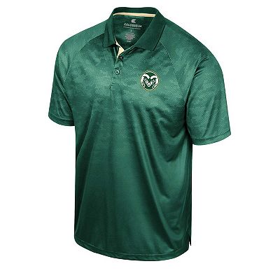 Men's Colosseum Green Colorado State Rams Honeycomb Raglan Polo