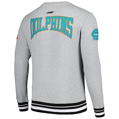 Men's Pro Standard Heather Gray Miami Dolphins Crest Emblem Pullover ...