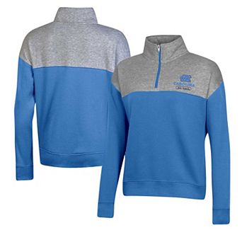Women's Champion Carolina Blue North Carolina Tar Heels Color-Blocked Quarter-Zip Sweatshirt