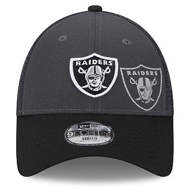 Preschool New Era Graphite/Black Las Vegas Raiders Reflect 9FORTY Adjustable Hat