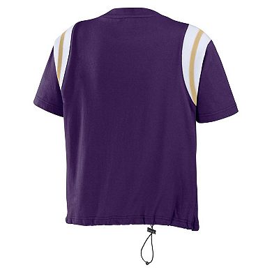 Women's WEAR by Erin Andrews Purple Baltimore Ravens Cinched Colorblock T-Shirt