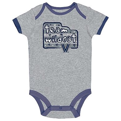 Infant Champion Navy/Gray/White Villanova Wildcats 3-Pack Bodysuit Set