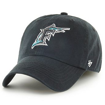 Men's '47 Black Florida Marlins Cooperstown Collection Franchise Fitted Hat