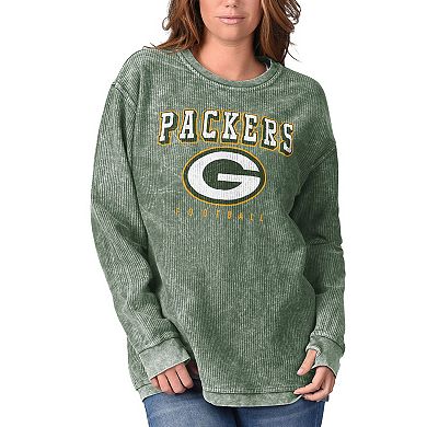 Women's G-III 4Her by Carl Banks Green Green Bay Packers Comfy Cord Pullover Sweatshirt