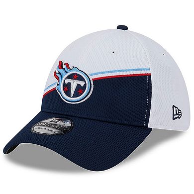 Men's New Era White/Navy Tennessee Titans 2023 Sideline 39THIRTY Flex Hat