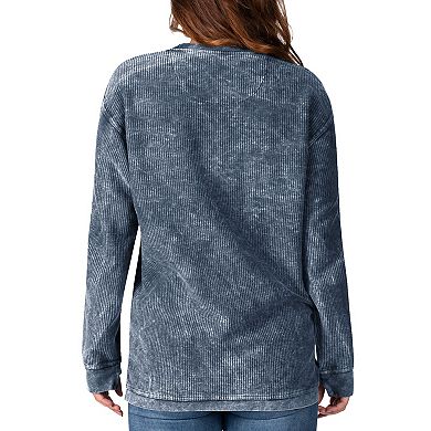 Women's G-III 4Her by Carl Banks Navy New England Patriots Comfy Cord Pullover Sweatshirt