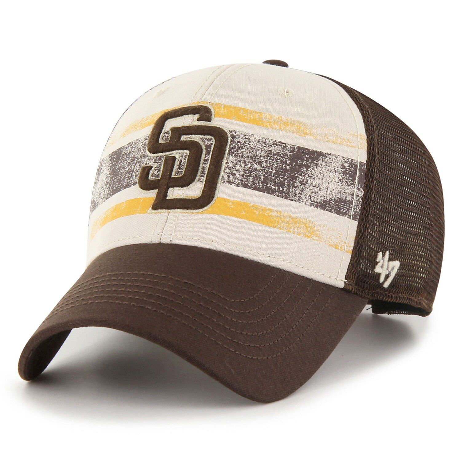 Men's San Diego Padres '47 White Foam Front Script Trucker Snapback Hat