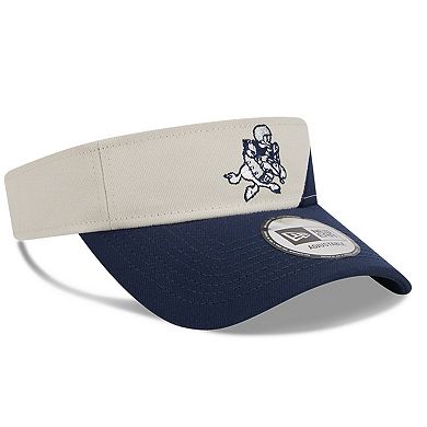 Men's New Era Cream/Navy Dallas Cowboys 2023 Sideline Historic Adjustable Visor