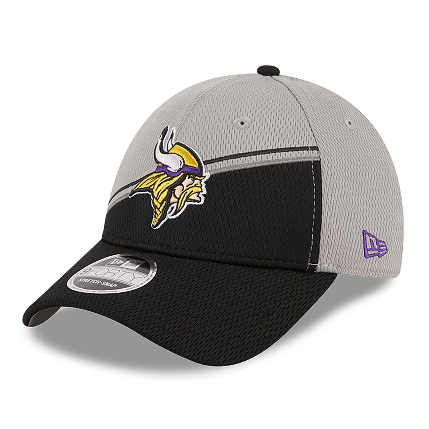 Men's New Era Gray/Black Minnesota Vikings 2023 Sideline 9FORTY ...