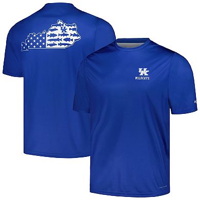 Men's Columbia Royal Kentucky Wildcats Terminal Tackle State Omni-Shade T-Shirt