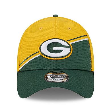 Men's New Era Gold/Green Green Bay Packers 2023 Sideline 39THIRTY Flex Hat