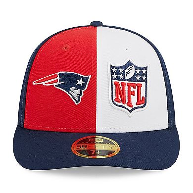 Men's New Era Red/Navy New England Patriots 2023 Sideline Low Profile 59FIFTY Fitted Hat