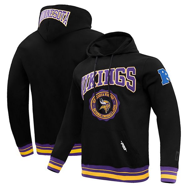 Men's Pro Standard Black Minnesota Vikings Crest Emblem Pullover Hoodie