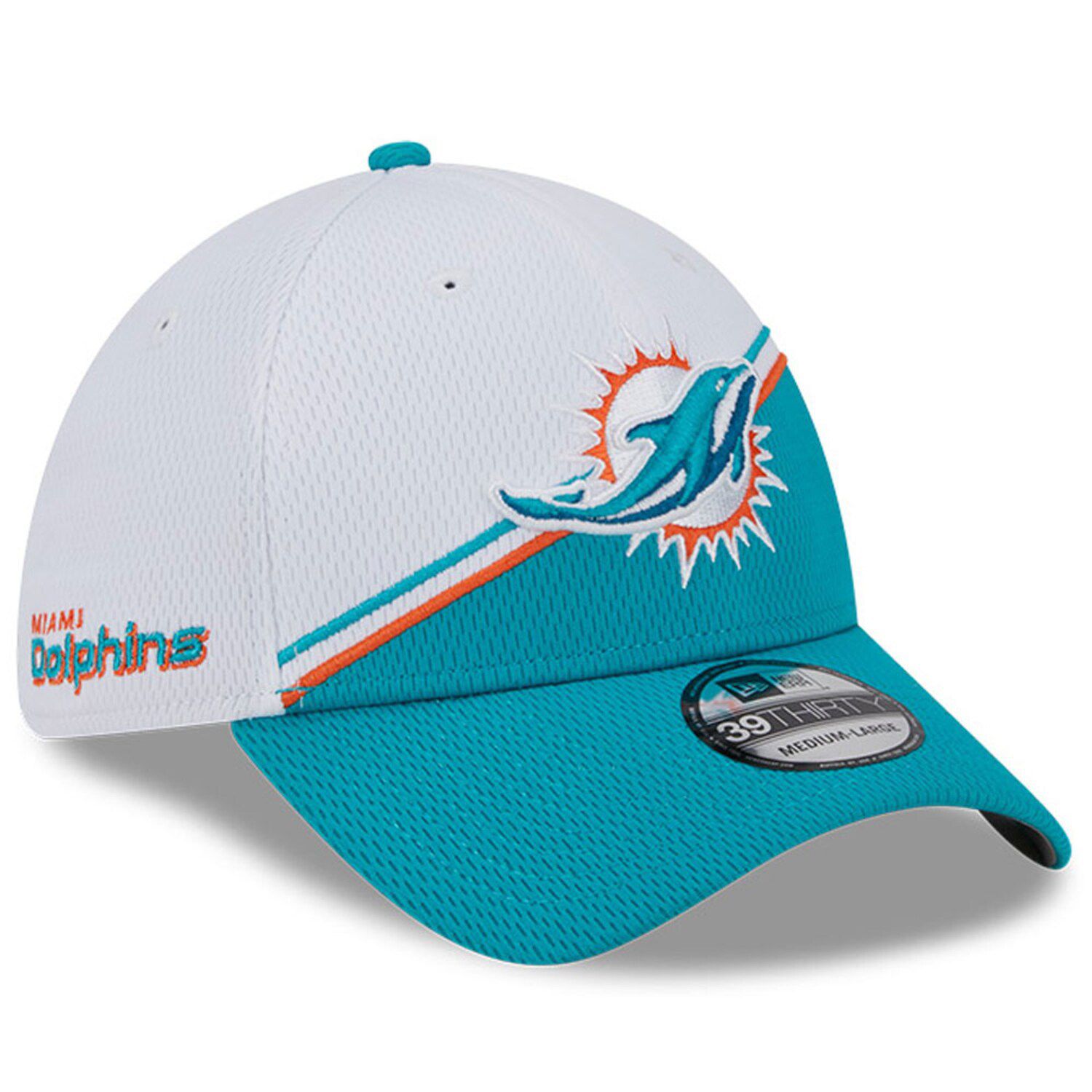 Men's Miami Dolphins New Era Aqua/Black 2021 NFL Sideline Road Visor