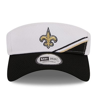Men's New Era White/Black New Orleans Saints 2023 Sideline Adjustable Visor