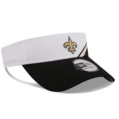 Men's New Era White/Black New Orleans Saints 2023 Sideline Adjustable Visor
